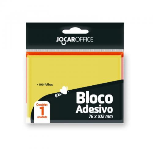 BLOCO ADESIVO AMARELO 76X102MM PCT C/100 FOLHAS - JOCAR OFFICE