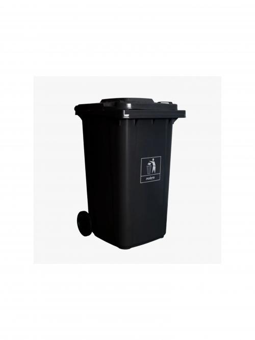 LIXEIRA 240L C/ RODINHAS PRETA - NOBRE