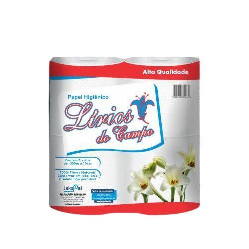 PAPEL HIGIÊNICO LIRIOS DO CAMPO 08X300 100% CELULOSE - JAKSPEL