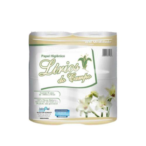 PAPEL HIGIÊNICO LIRIOS DO CAMPO 08X300 BRANCO - JAKSPEL