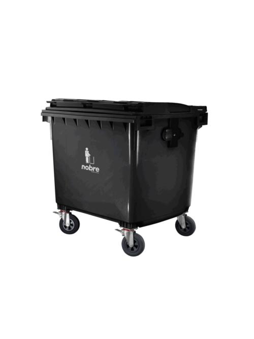 LIXEIRA COLETORA PLÁSTICA 1100L - PRETA - NOBRE