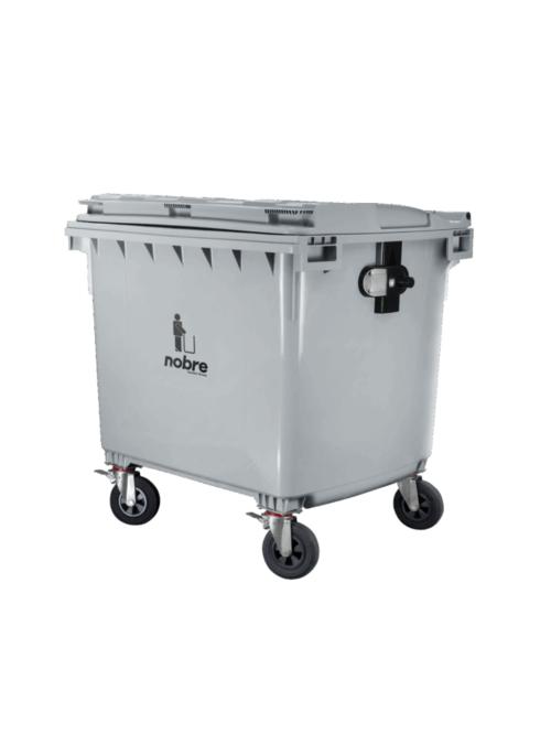 LIXEIRA COLETORA PLÁSTICA 1100L - CINZA - NOBRE