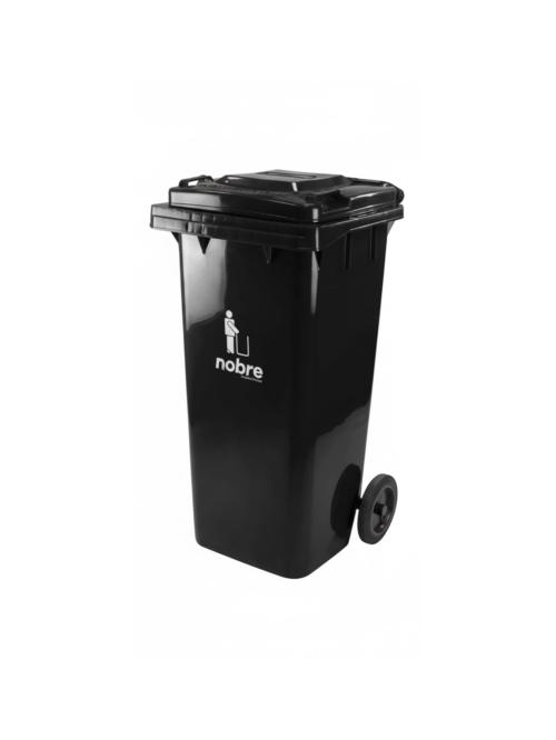 LIXEIRA 120L C/ RODINHAS PRETA - NOBRE