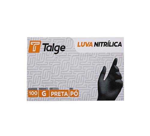 LUVA NITRÍLICA PRETA G - SEM PÓ CX C/ 100 - TALGE
