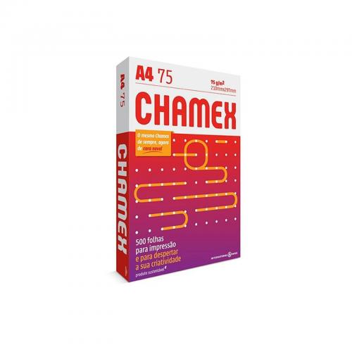 RESMA PAPEL A4 BRANCO CHAMEX - PCT C/500 FOLHAS - RYMO 